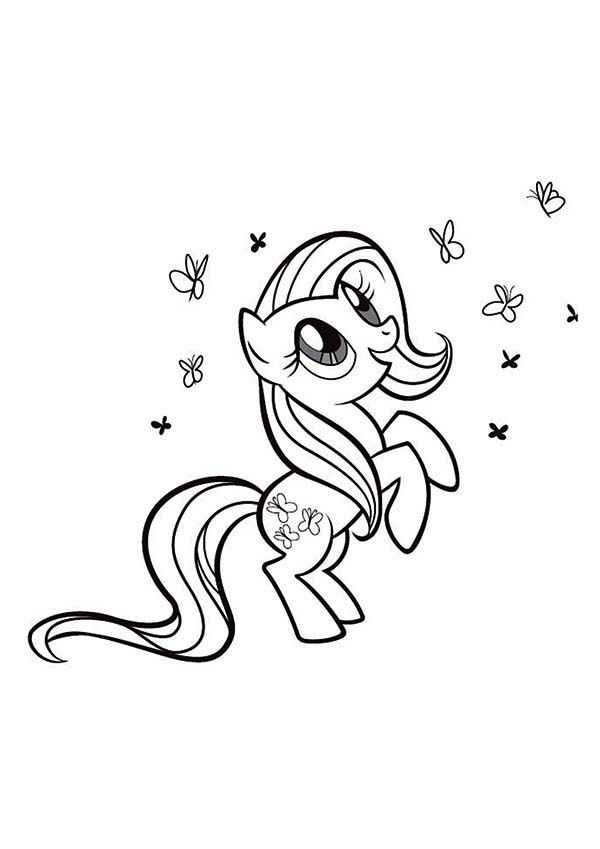 Rarity Playing with so Many Butterfly in My Little Pony Coloring ...
