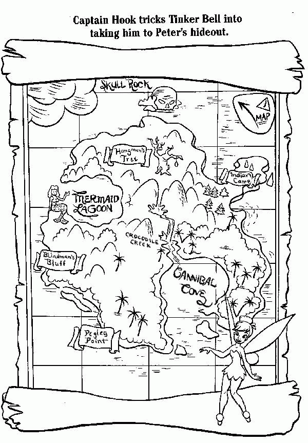 Pirate Map Coloring Page - Coloring Pages for Kids and for Adults