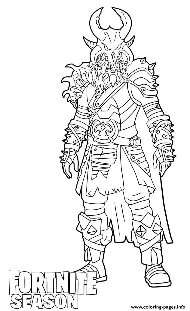 Ragnarok Skin From Fortnite Coloring Pages Printable