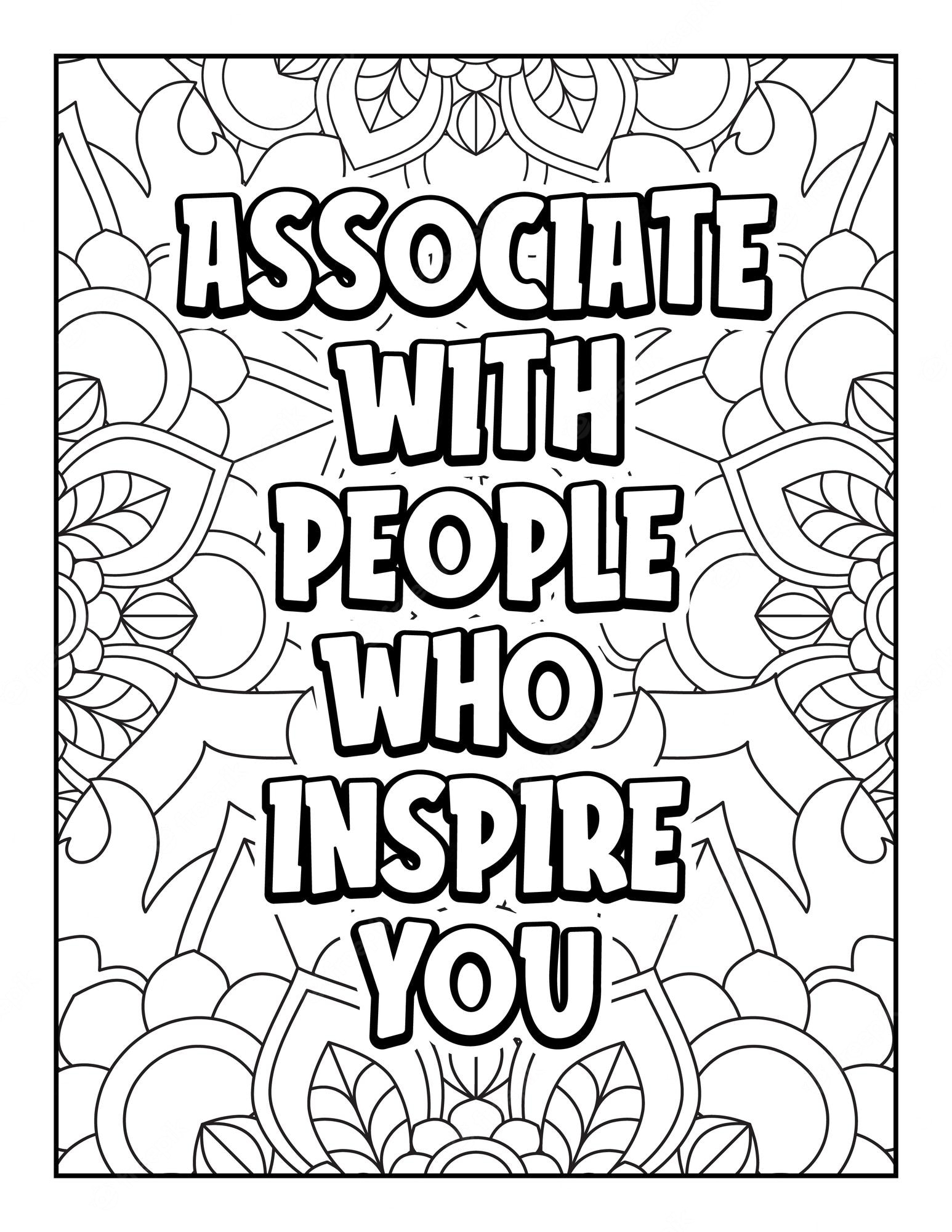 Premium Vector | Motivational quotes coloring page inspirational quotes coloring  page coloring page for adults