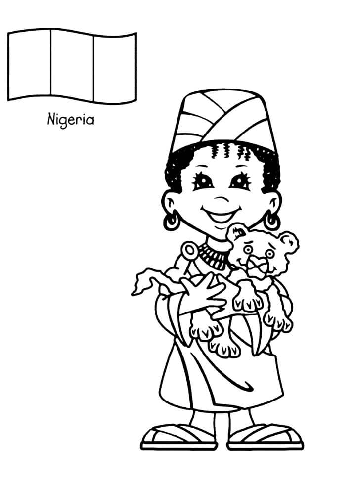 Nigerian Kid Coloring Page - Free Printable Coloring Pages for Kids