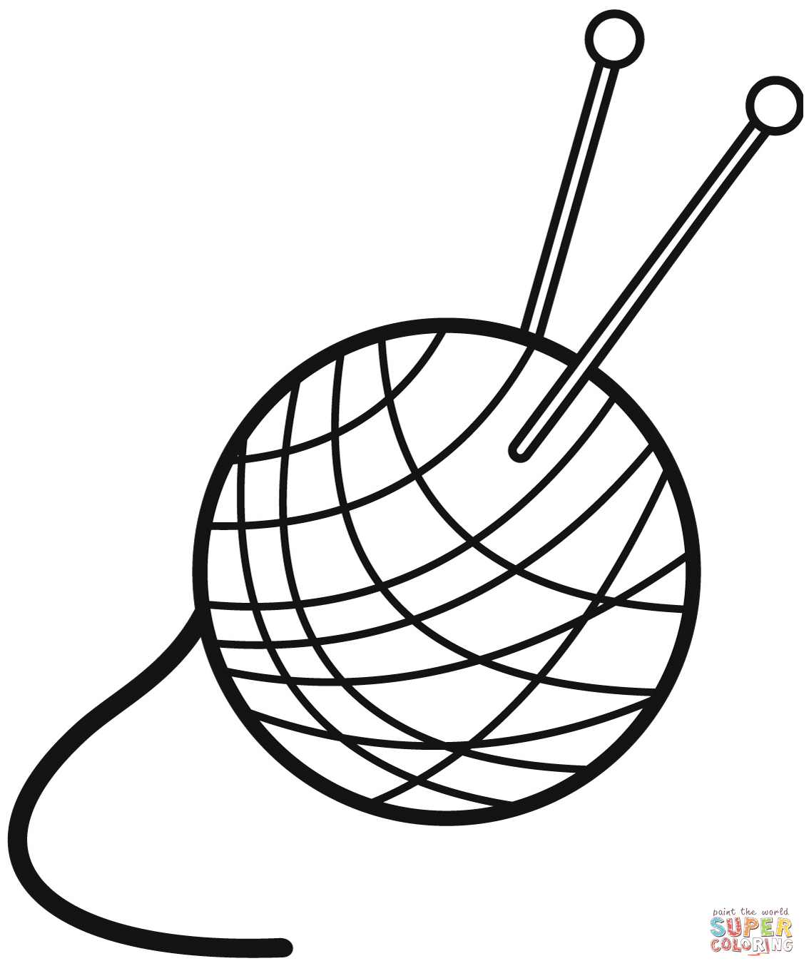 Knitting coloring page | Free Printable Coloring Pages