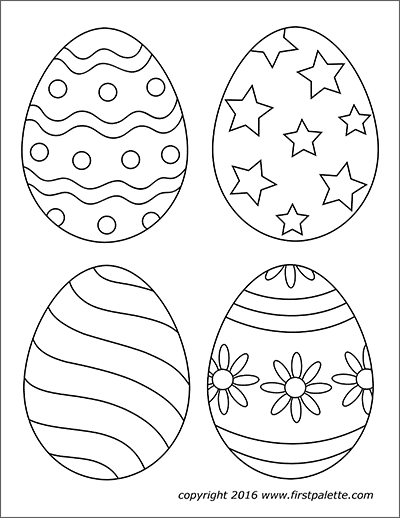 Easter Eggs | Free Printable Templates & Coloring Pages | FirstPalette.com