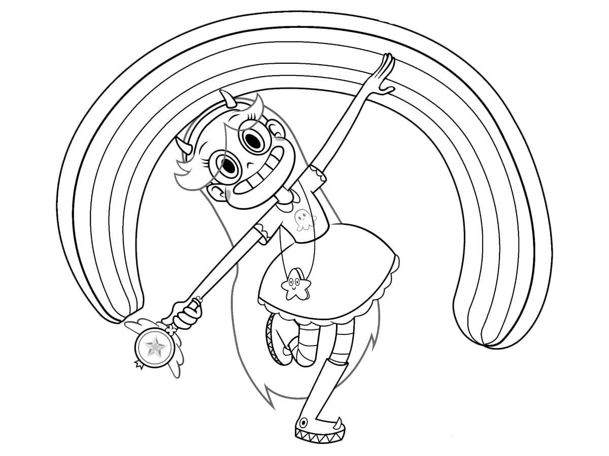 Star vs the Forces of Evil coloring pages. Print the princess