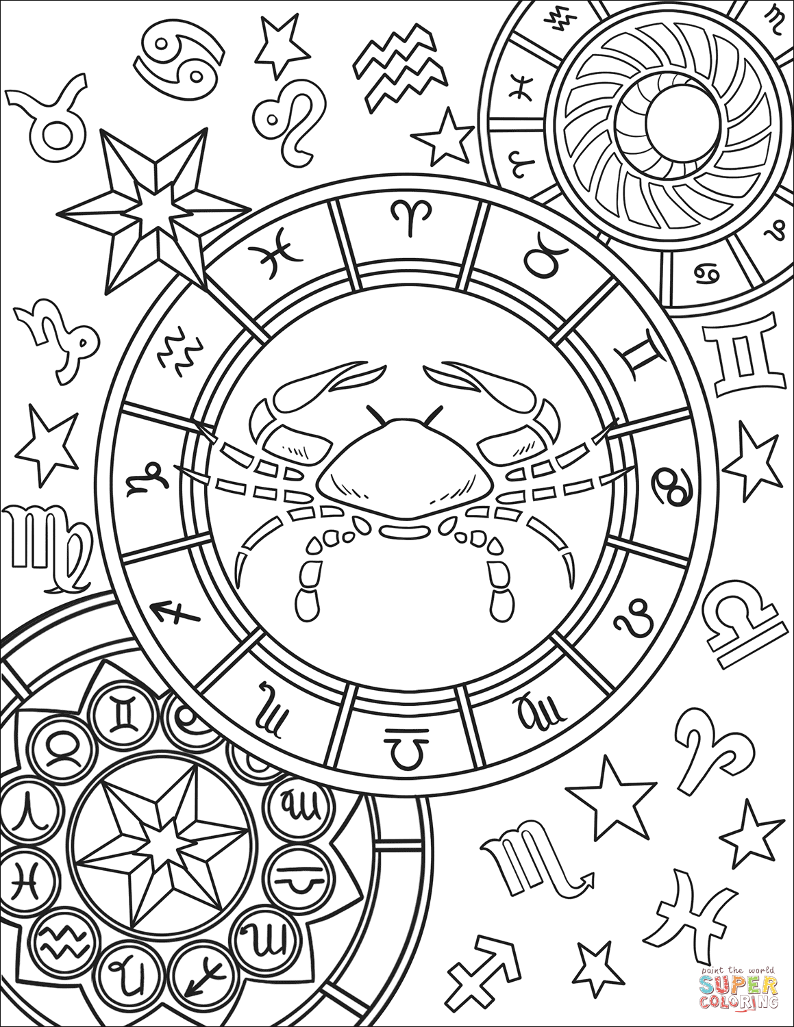Zodiac Signs Coloring Pages