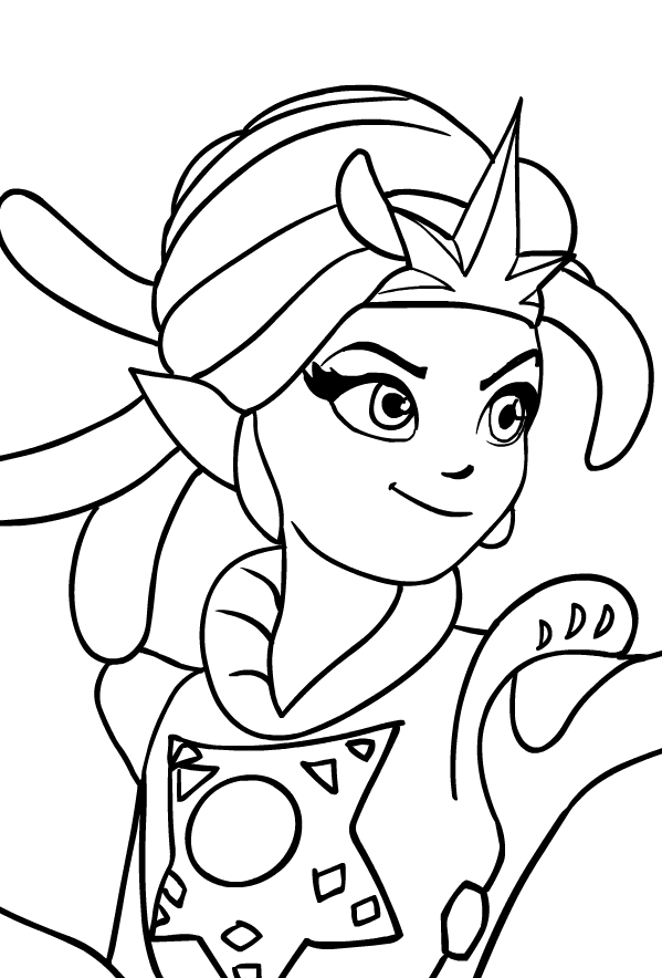 Drawing of Cece (face) di Zak Storm coloring page
