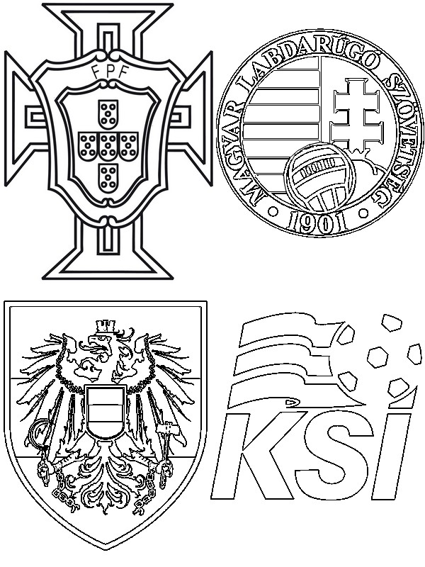 Coloring page UEFA EURO 2016 : Group F: Austria - Hungary - Portugal -  Iceland 9