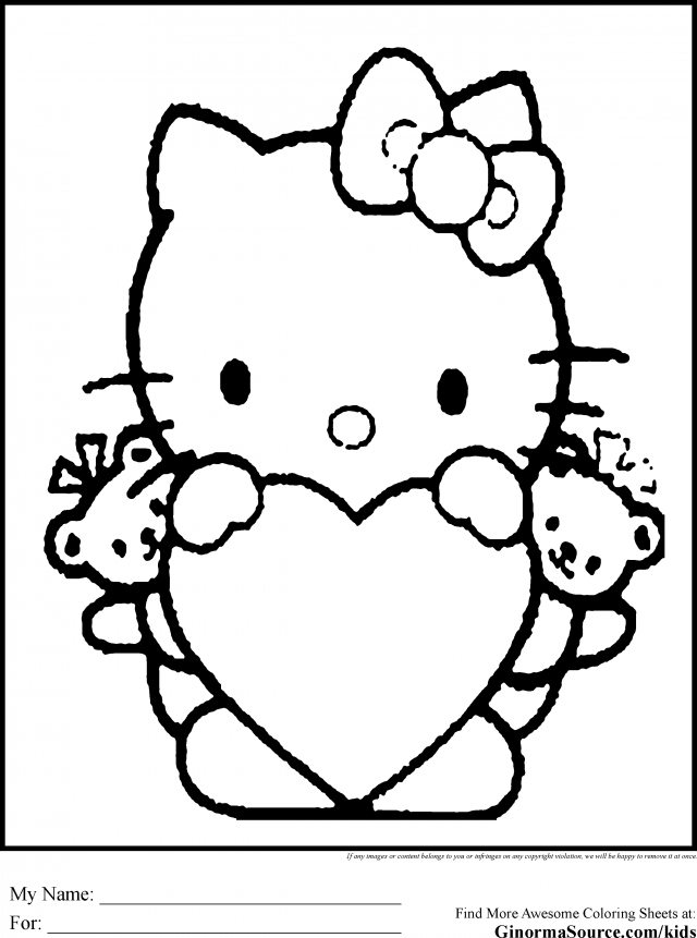 hello kitty free coloring pages - Clip Art Library