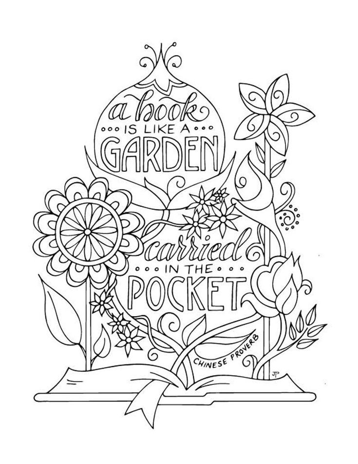 Book Garden Coloring Page / Planner ...