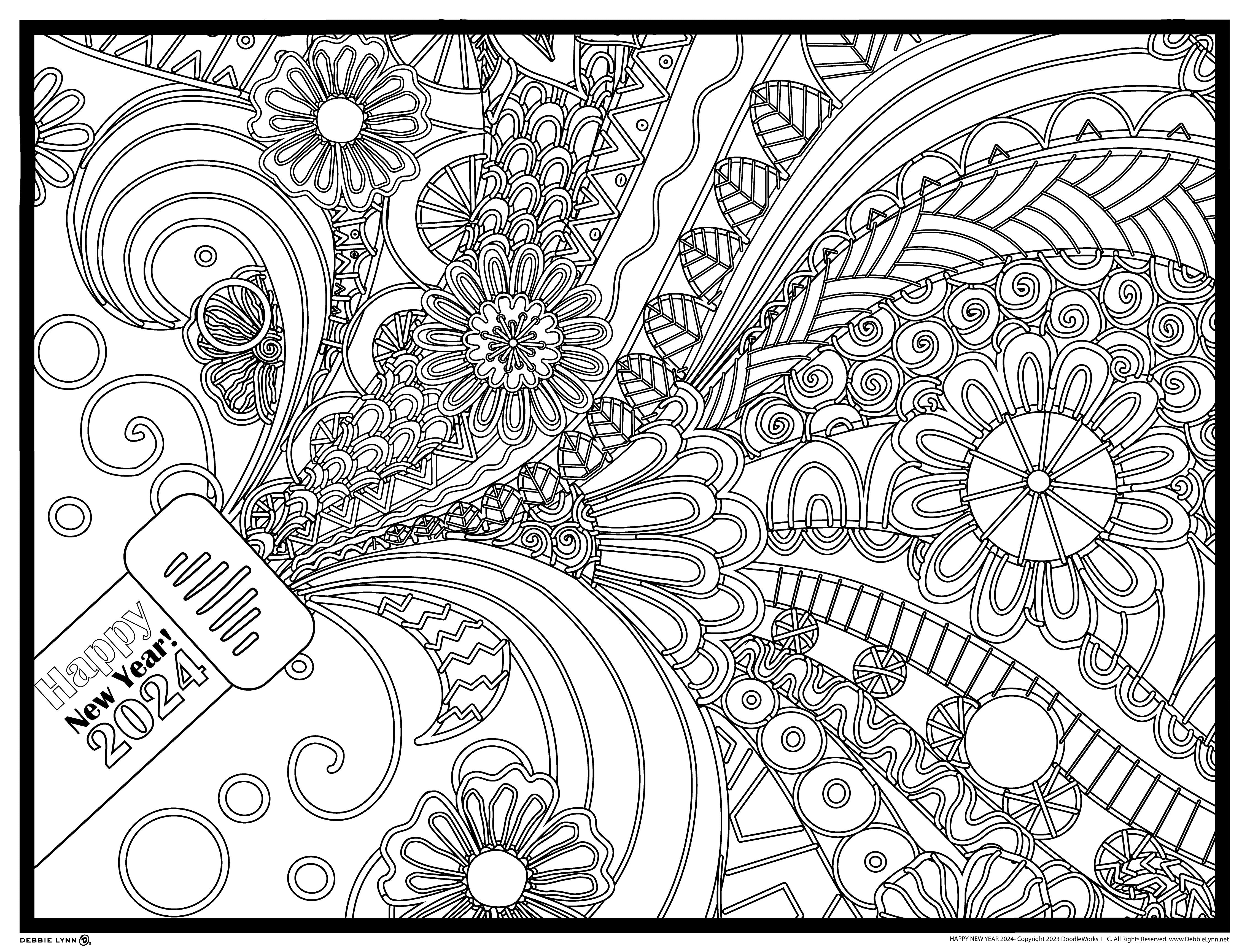 New Year 2024 Giant Coloring Poster – Debbie Lynn