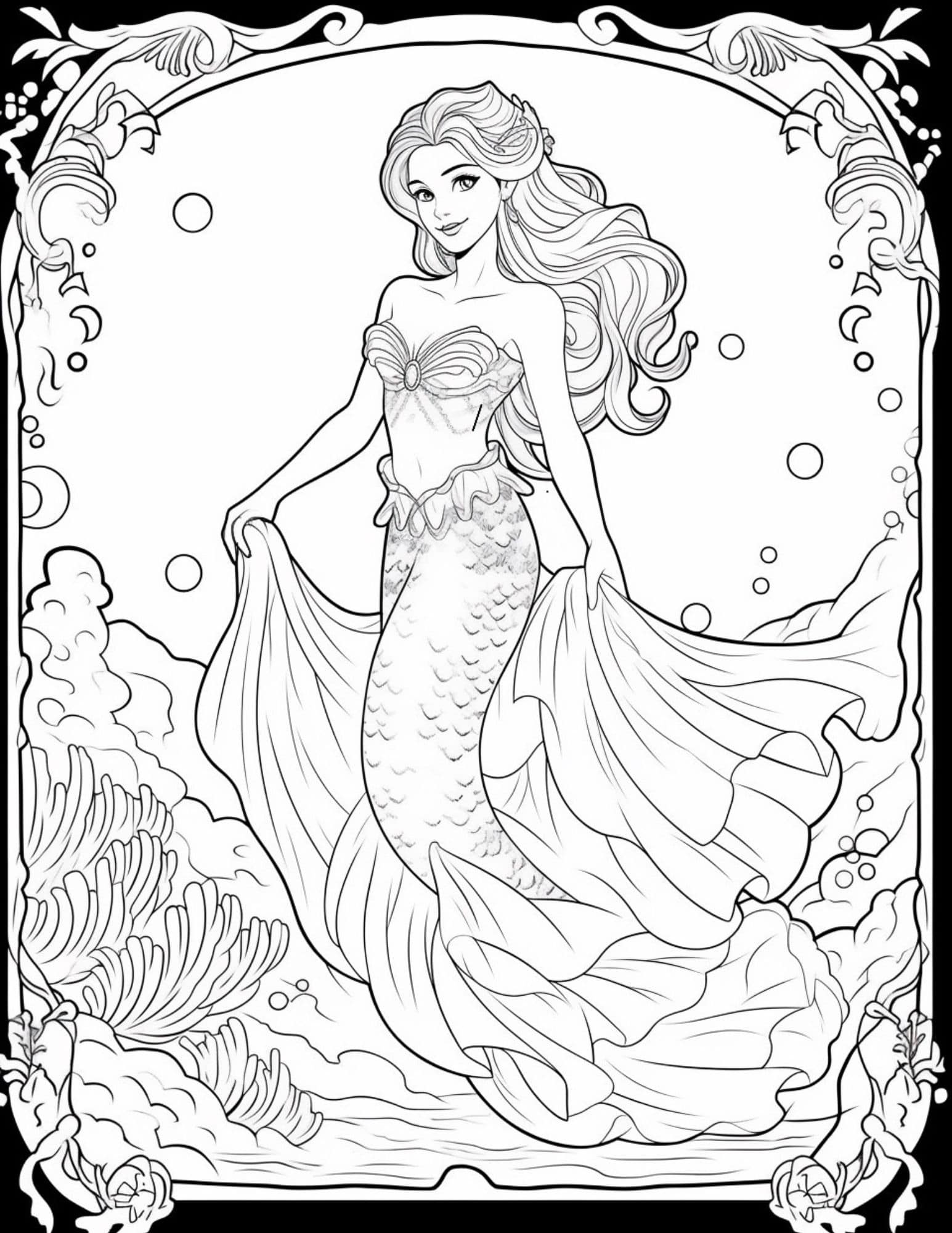 43 Mermaid Coloring Pages For Kids And ...