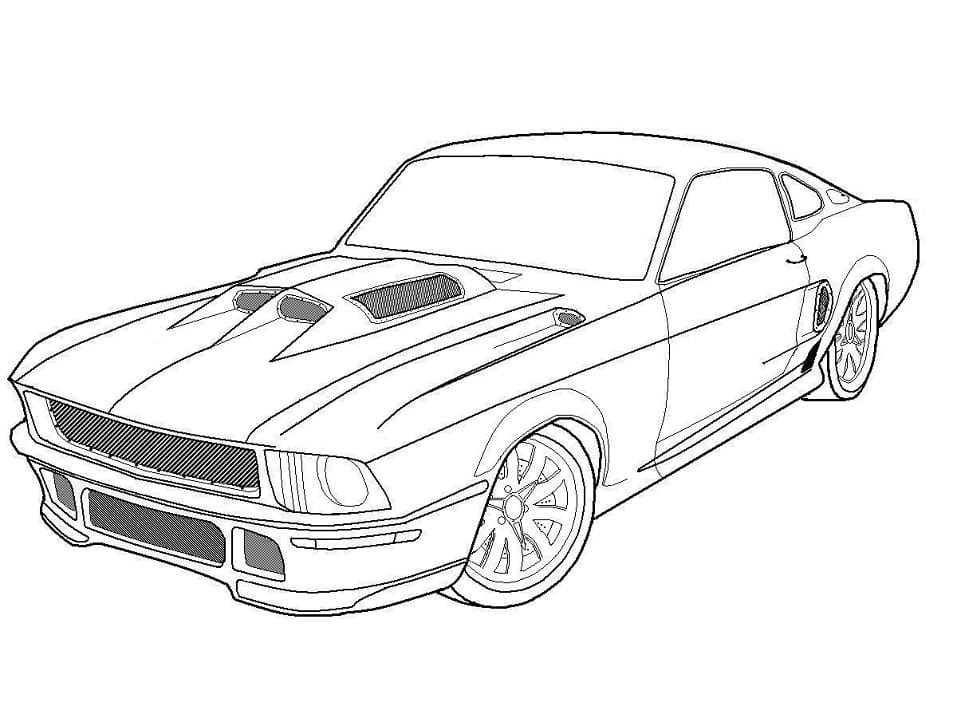 Awesome Mustang Coloring Page - Free Printable Coloring Pages for Kids