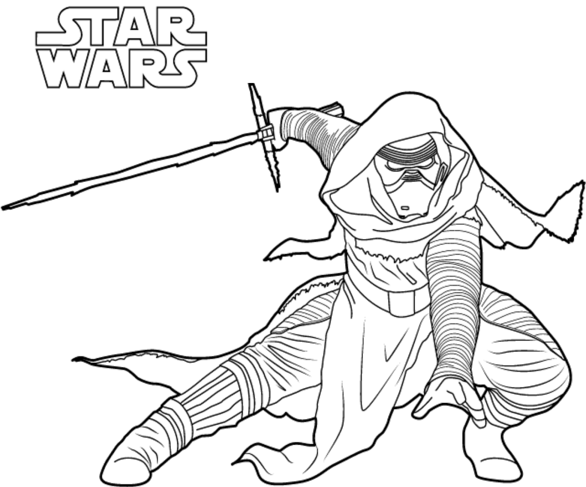 Kylo Ren In Star Wars Coloring Page - Free Printable Coloring Pages for Kids