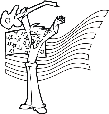 American Rock Star coloring page | Free Printable Coloring Pages