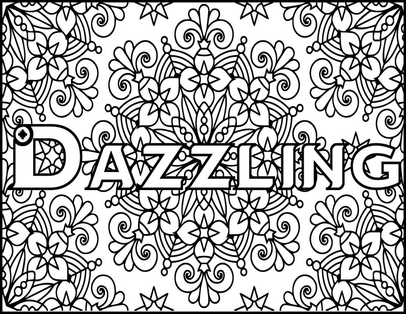 Adult Coloring Pages Dazzling Grown Up Coloring Page | Etsy