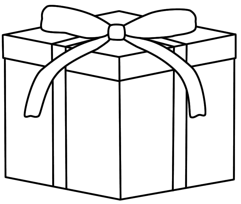 Christmas Gift - Coloring Page (