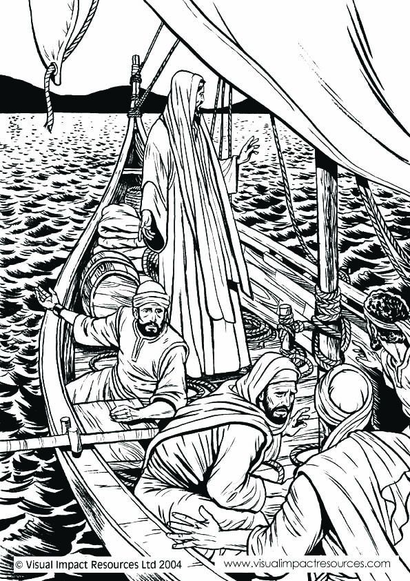 Jesus Calms Storm Coloring Page, Nativity Coloring Page Picture ...