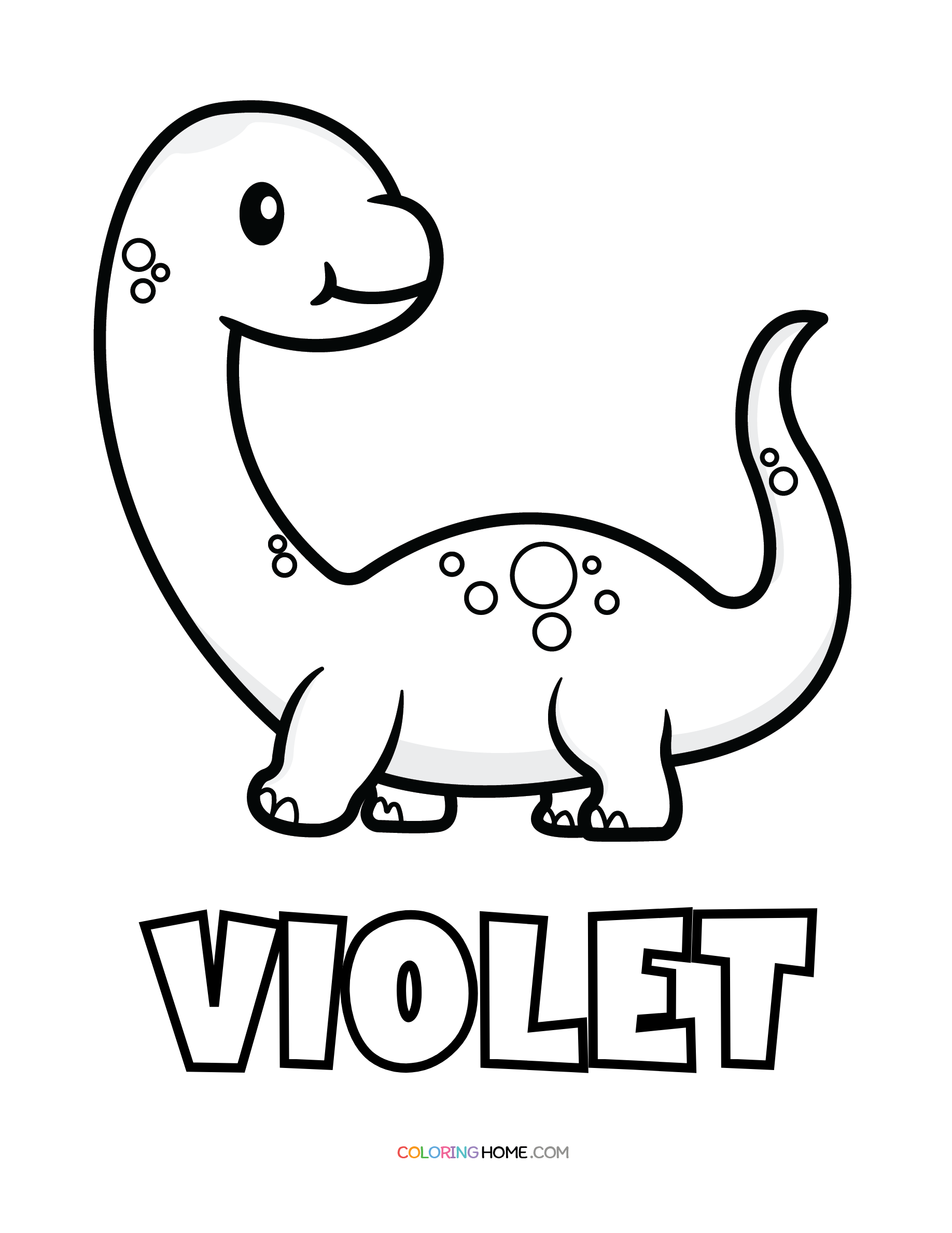 Violet dinosaur coloring page