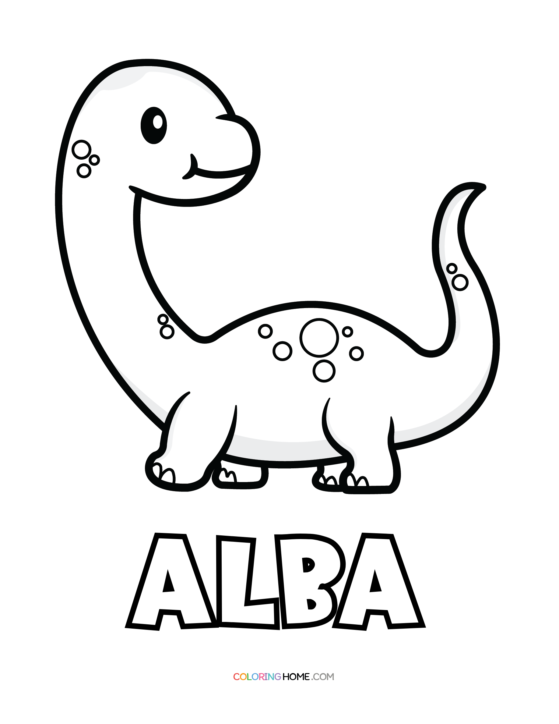 Alba dinosaur coloring page