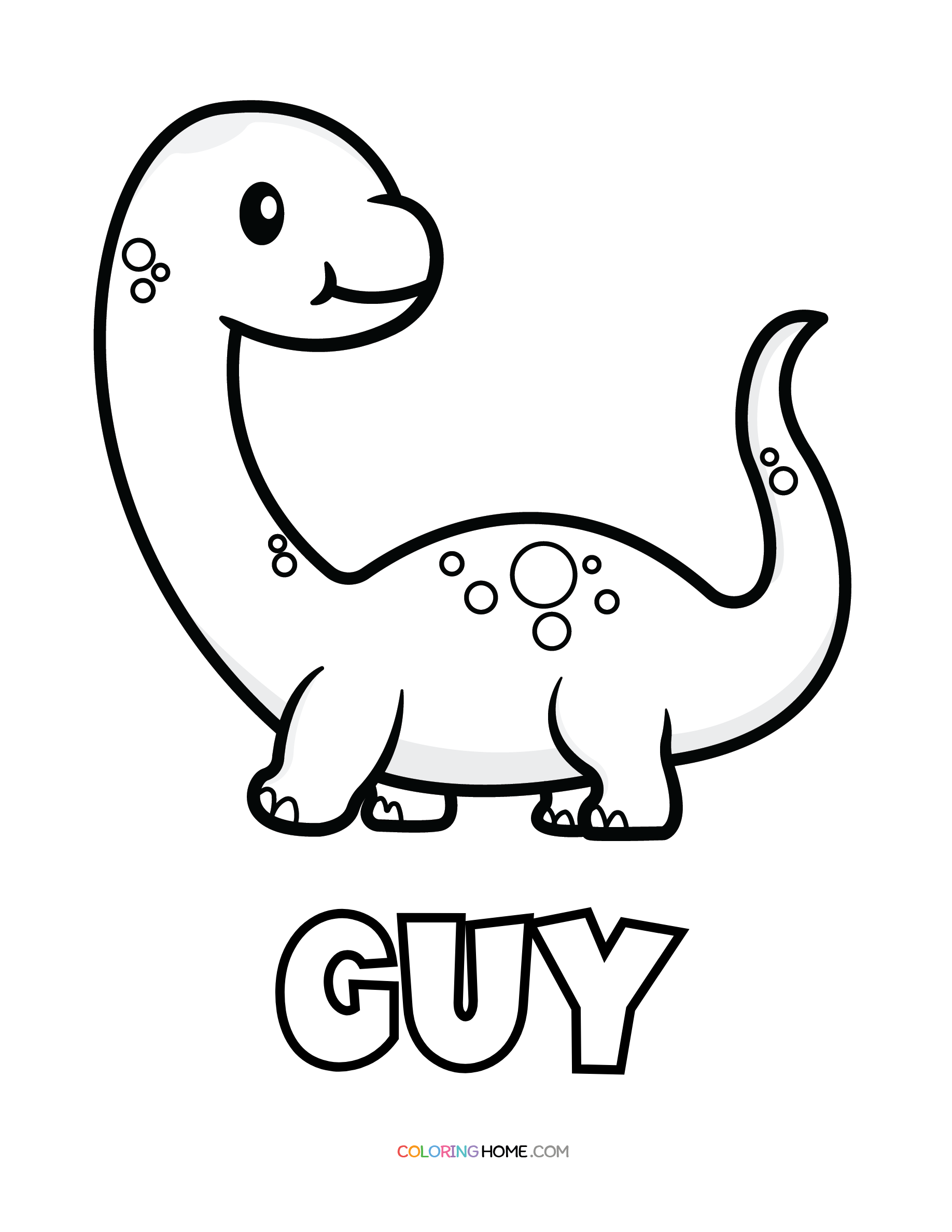 Guy dinosaur coloring page