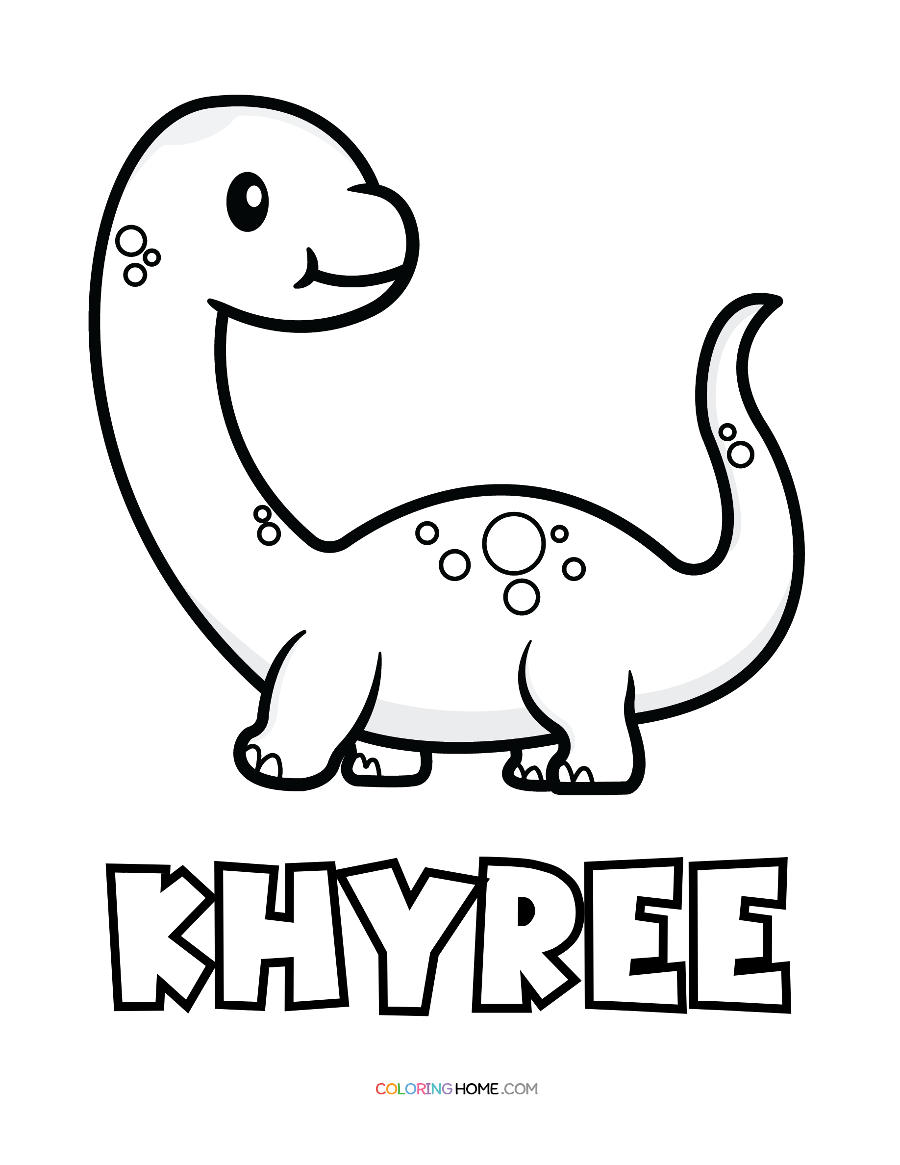 Khyree dinosaur coloring page