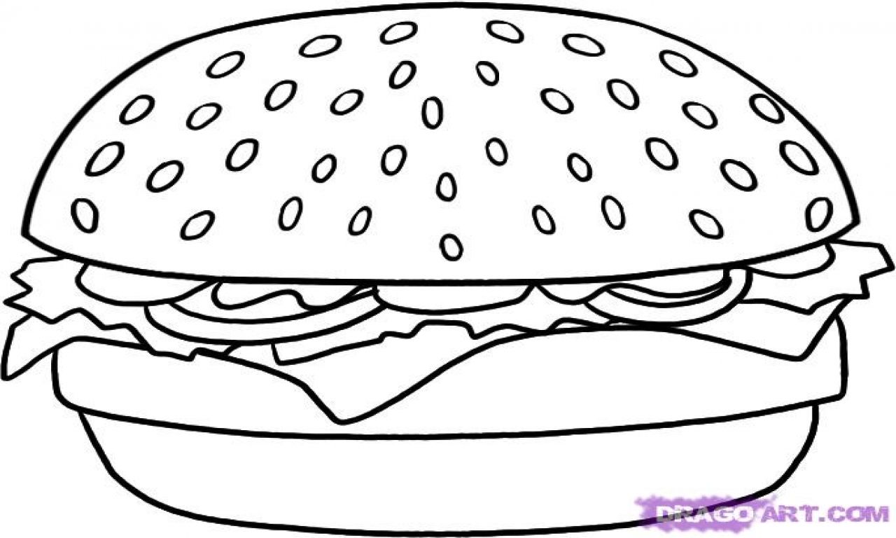 Hamburger Coloring Page posted by Samantha Tremblay