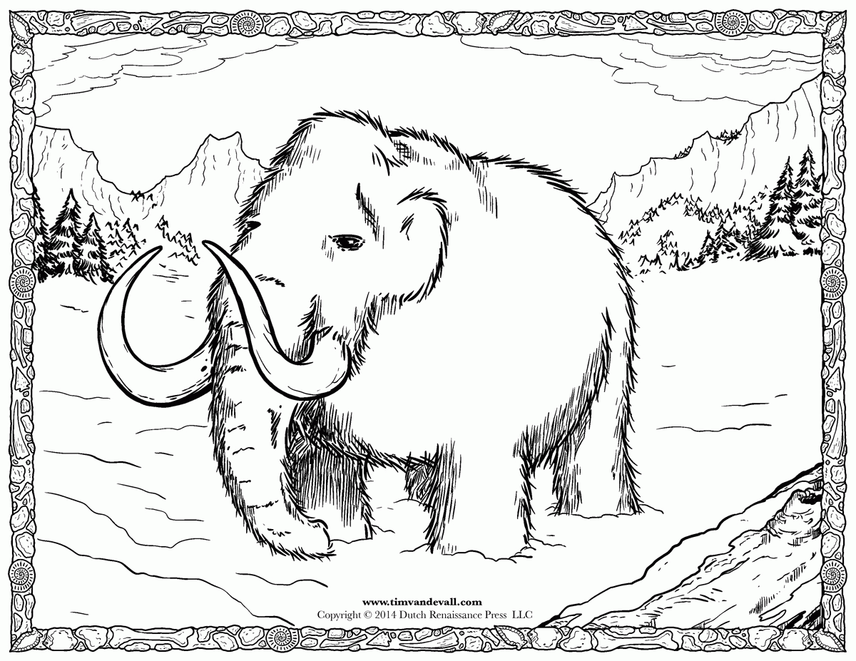 Mamoth Coloring Page - Coloring Nation
