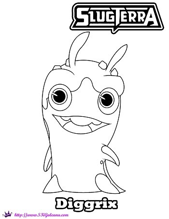 Free Printable Coloring Page of Diggrix from Slugterra – SKGaleana