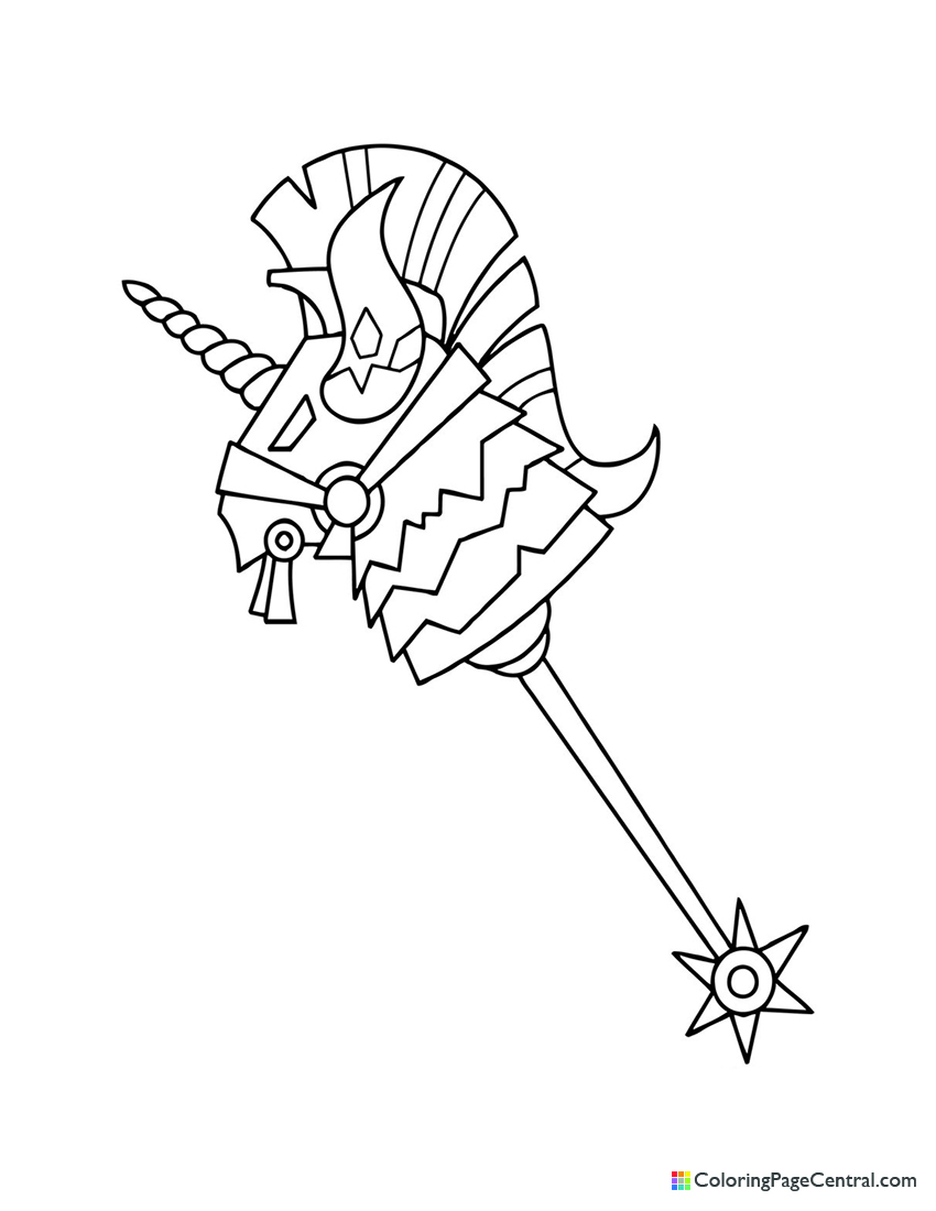 Fortnite - Thunder Crash Pickaxe Coloring Page | Coloring Page Central