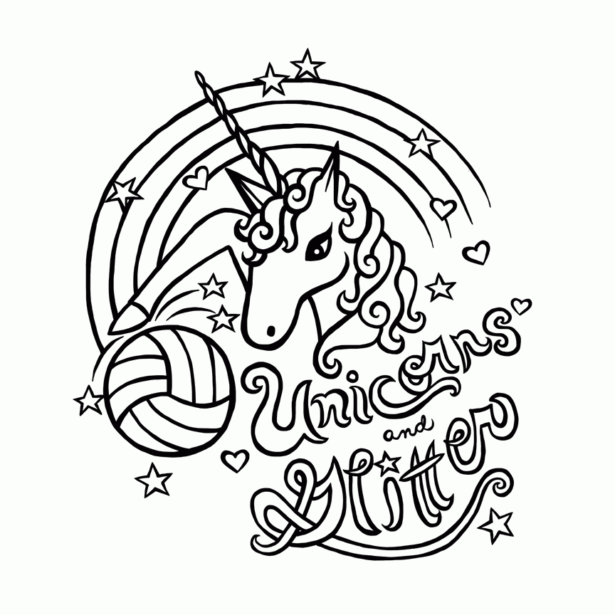 Pictures Of Unicorns To Color - Coloring Pages for Kids and for Adults