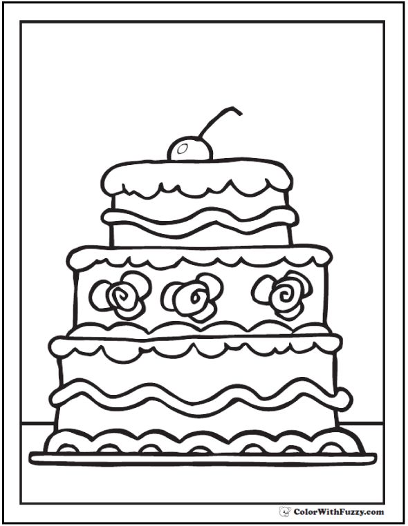 20+ Cake Coloring Pages: Customize PDF Printables | Kleurplaten, Cupcake  tekening, Knutselen eten en drinken