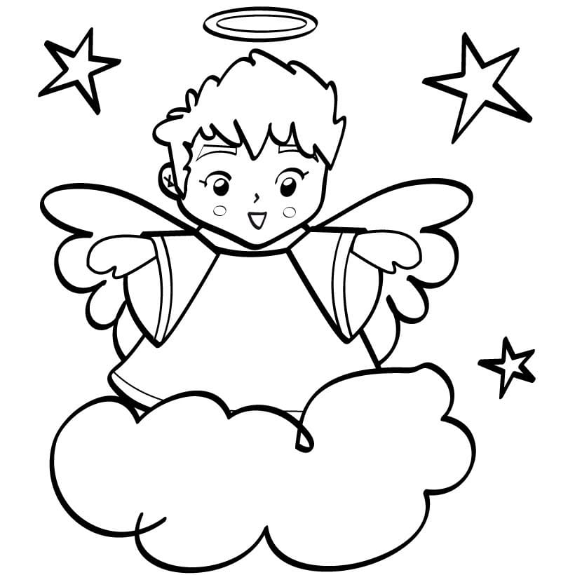 Little Angel Coloring Page - Free Printable Coloring Pages for Kids