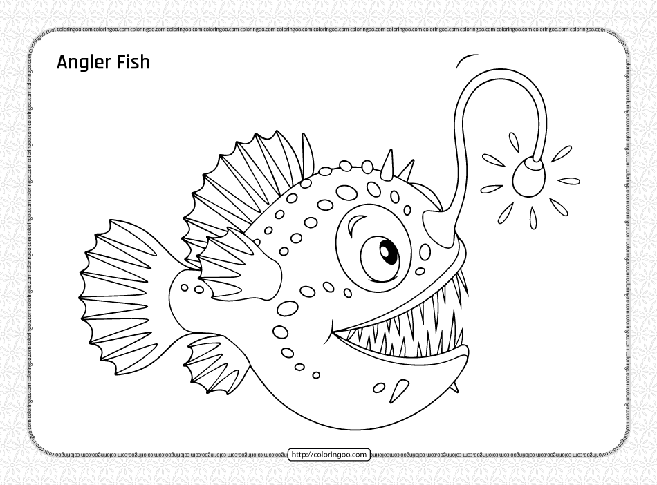 Free Printable Angler Fish Coloring Page | Fish coloring page, Angler fish  drawing, Coloring pages