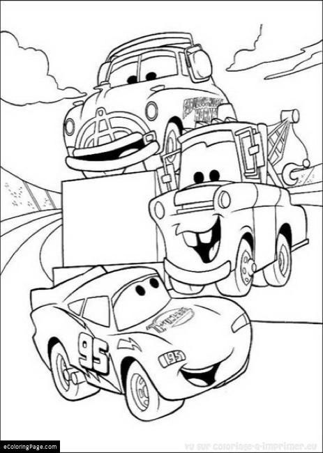 Cars: Doc Hudson Tow Mater Lightning Mcqueen Printable | Cars coloring pages,  Cartoon coloring pages, Disney coloring pages