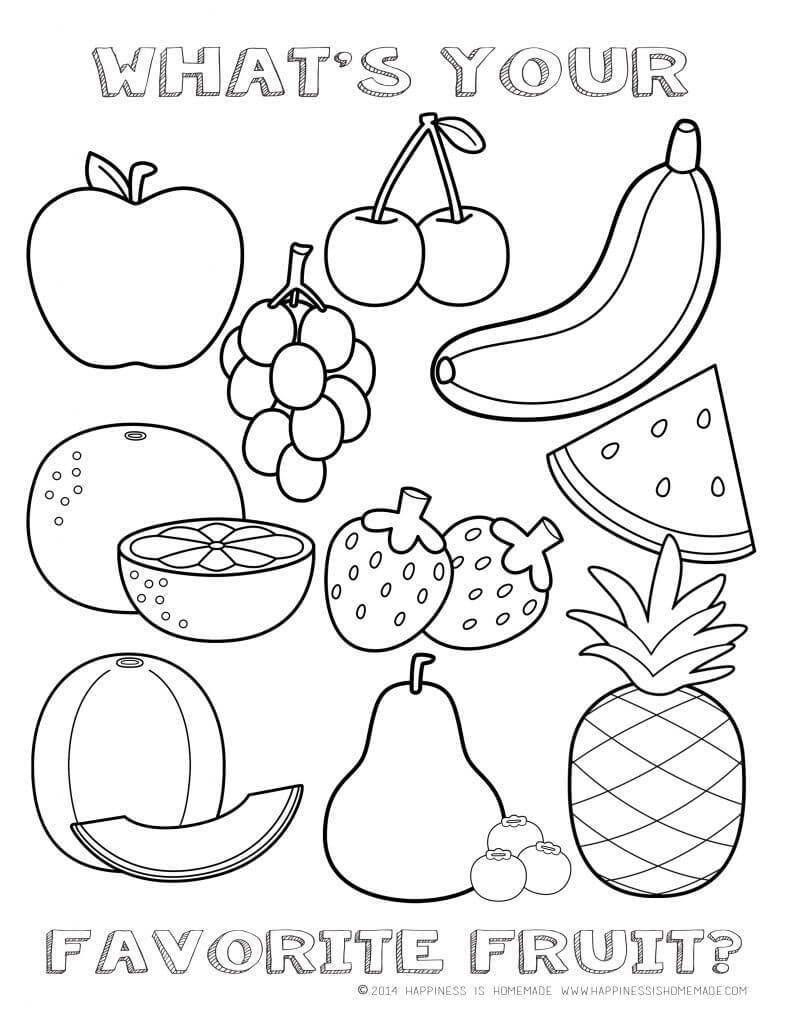 Printable Healthy Eating Chart & Coloring Pages - Happiness ...