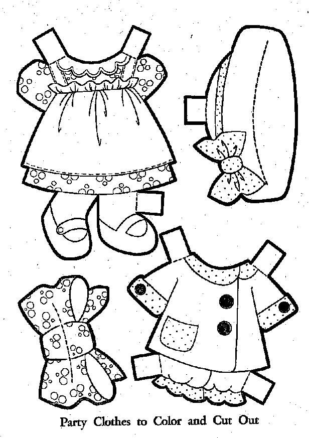 paper dolls coloring pages | baby doll clothes colouring ...