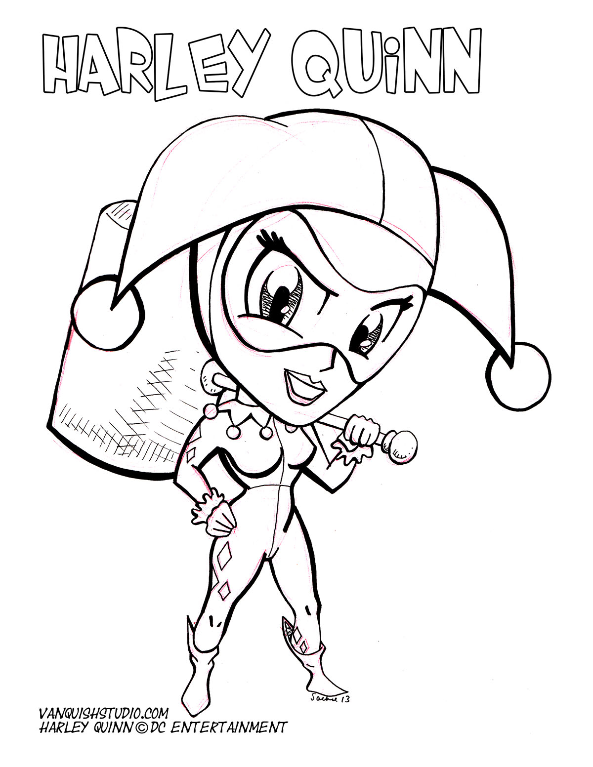 Coloring Pages : Harley Quinn Coloring Page Vanquish Studio ...