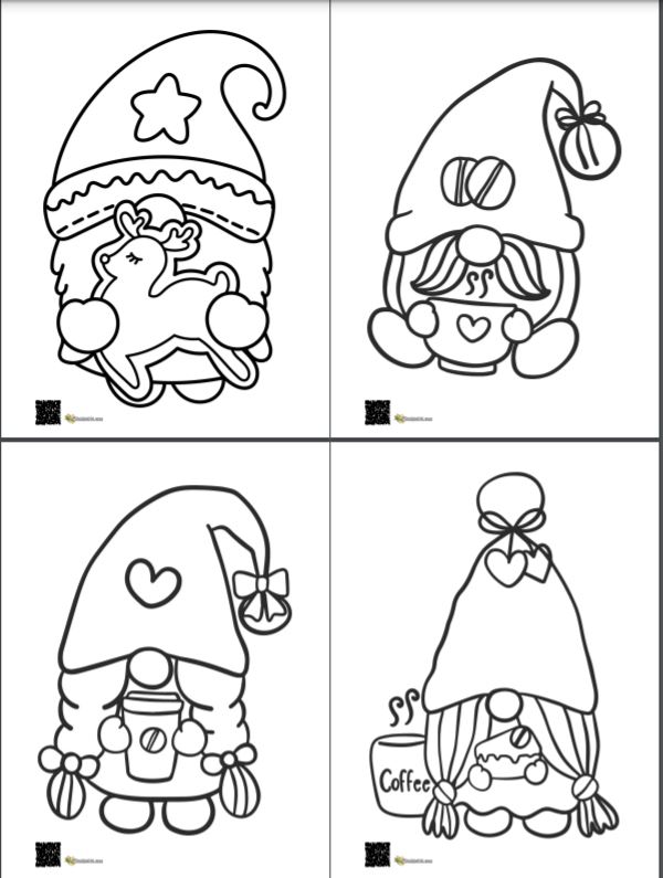 Christmas Gnome Coloring Pages - by Budget101