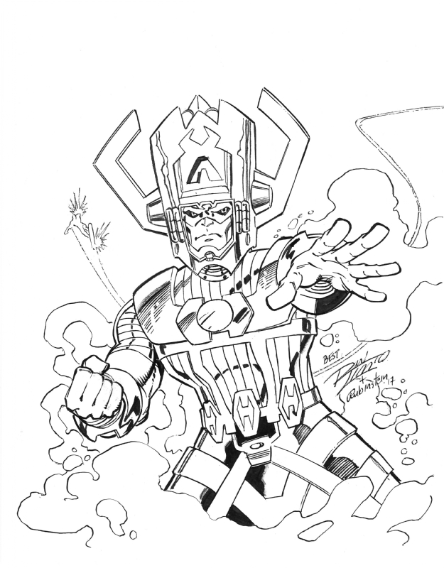 Galactus and Silver Surfer by Ron Lim & Joe Rubenstein, in Sean Leslie's  Commissions Comic Art Gallery Room