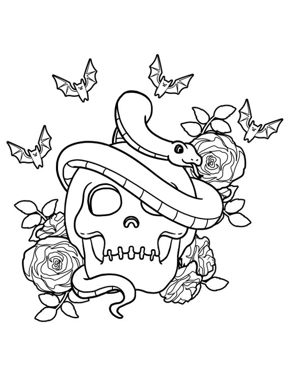 Pastel Goth Coloring Pages / Snake ...