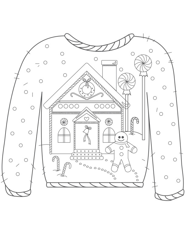 Ugly Christmas Sweater Colouring Pages ...