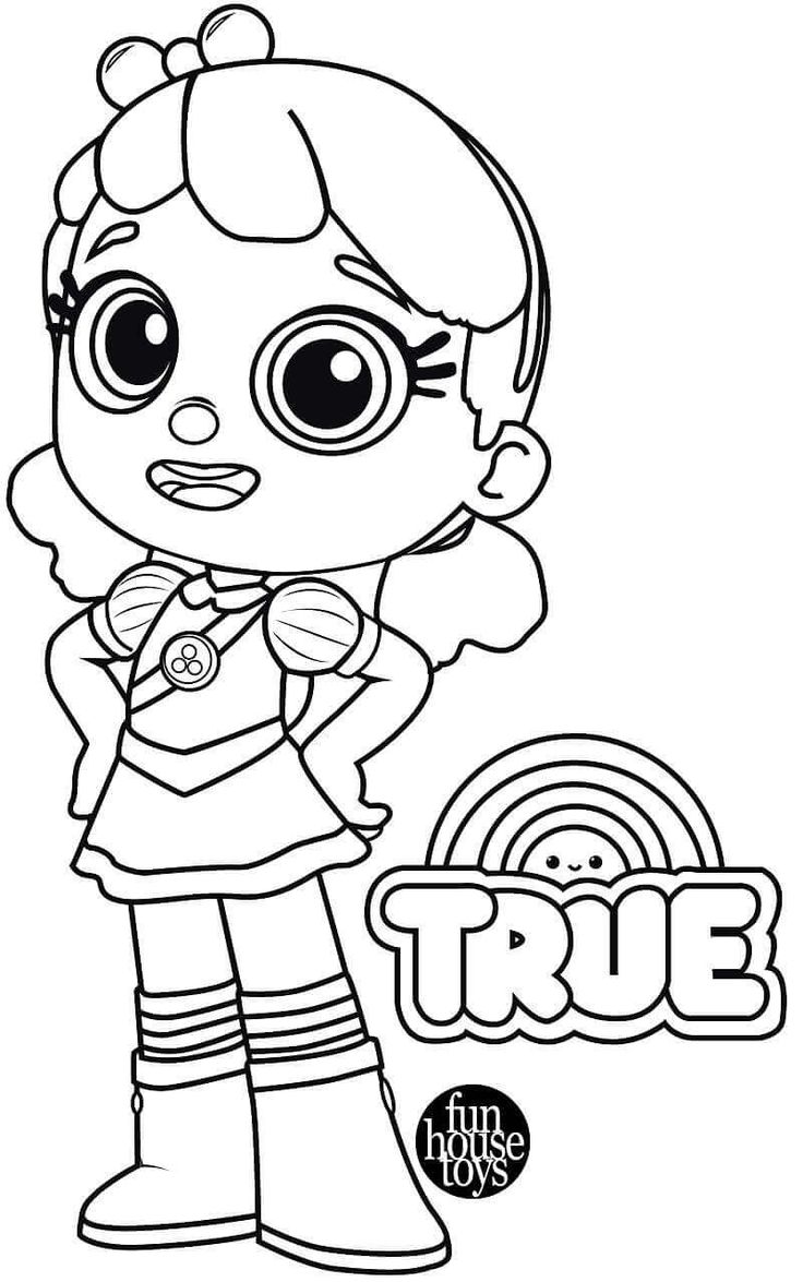 True From True and The Rainbow Kingdom Coloring Pages | Happy birthday coloring  pages, Birthday coloring pages, Cat coloring page