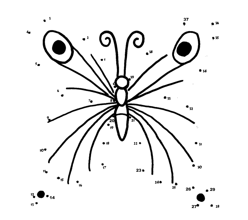 printable butterfly dot to dot easy - Clip Art Library