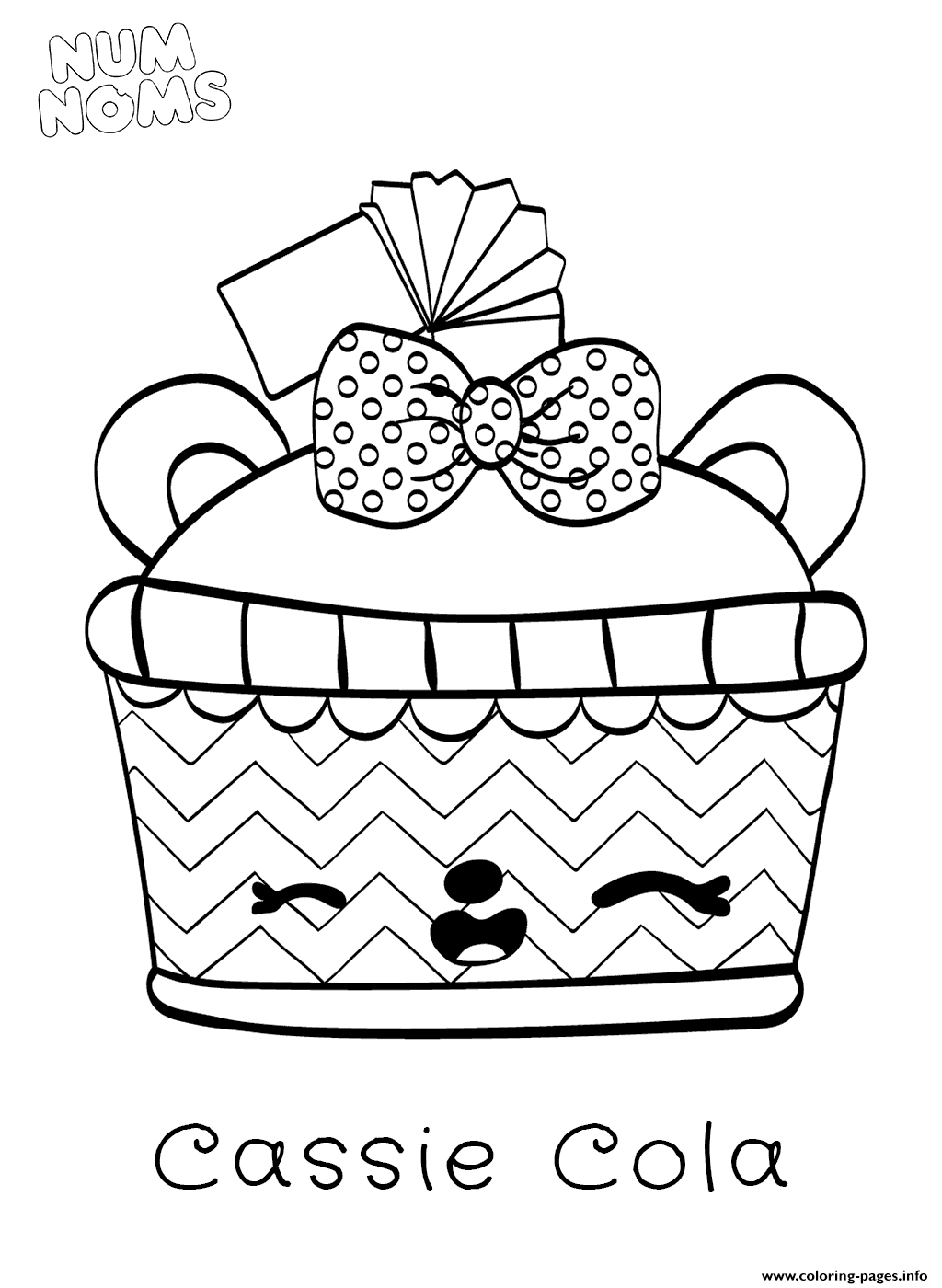 Num Noms Colouring Page Cassie Cola Coloring page Printable