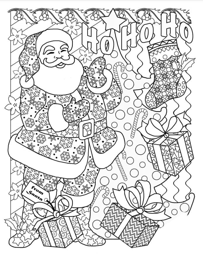 Christmas Coloring Pages for Adults. Anti Stress Coloring Pages