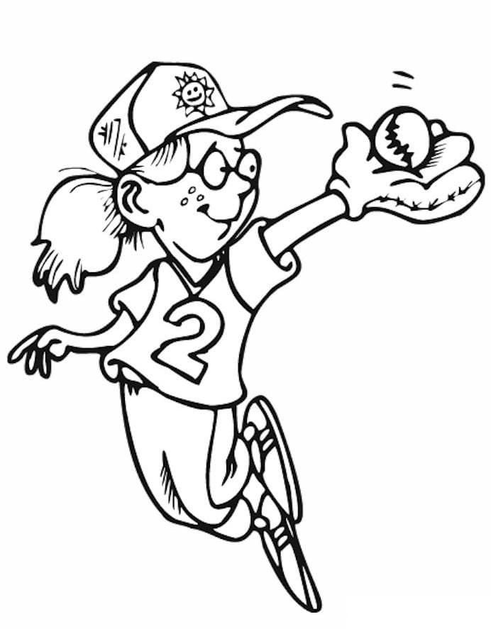 Softball Free Printable Coloring Page - Free Printable Coloring Pages for  Kids