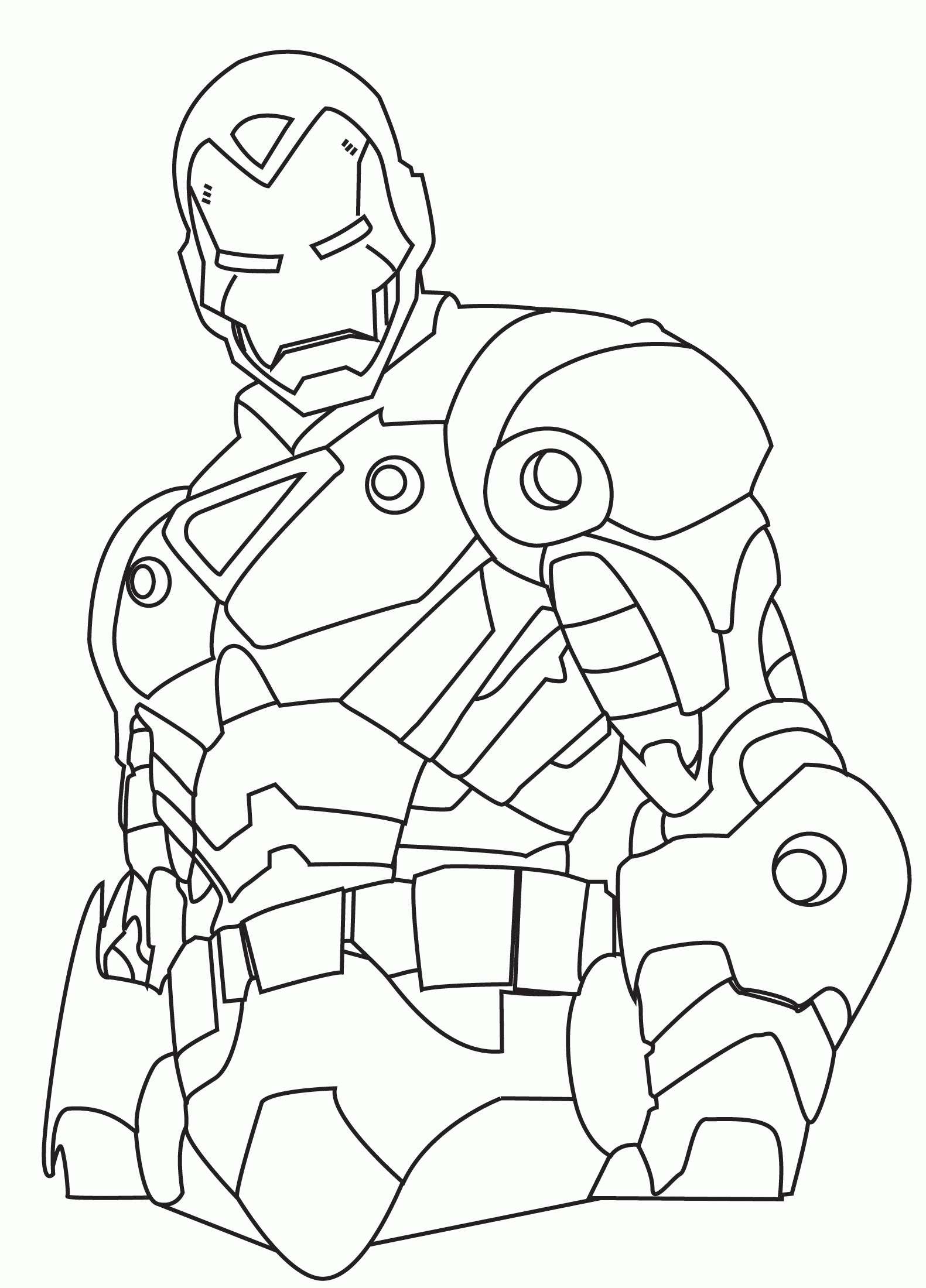 Iron Man Superhero Coloring Page drawing free image download