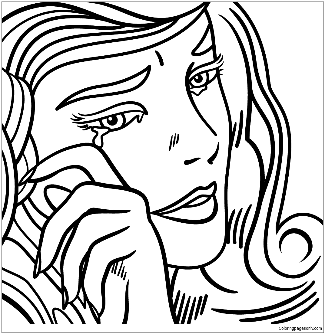 Crying Girl by Roy Lichtenstein Coloring Pages - Arts & Culture Coloring  Pages - Coloring Pages For Kids And Adults