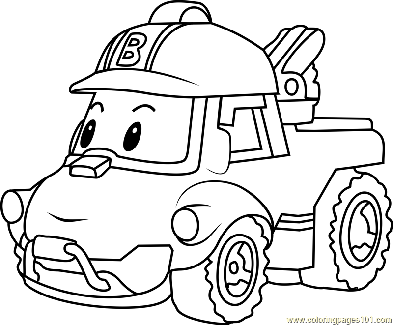 Bucky Coloring Page for Kids - Free Robocar Poli Printable Coloring Pages  Online for Kids - ColoringPages101.com | Coloring Pages for Kids