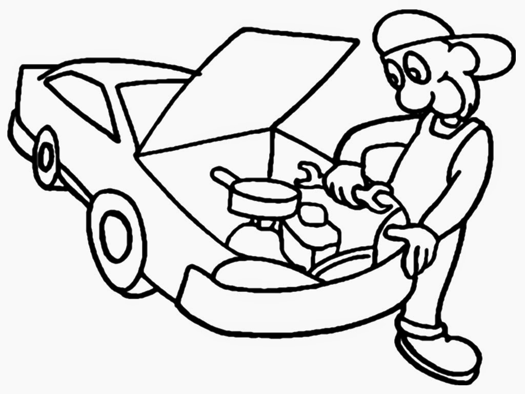 Mechanic coloring pages